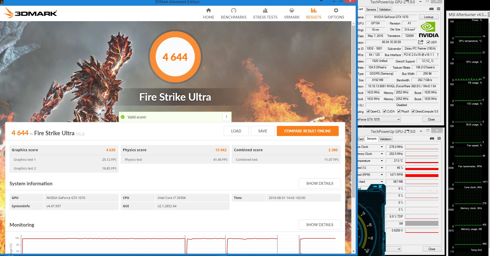 3dmark GTX 1070 AMP Extreme